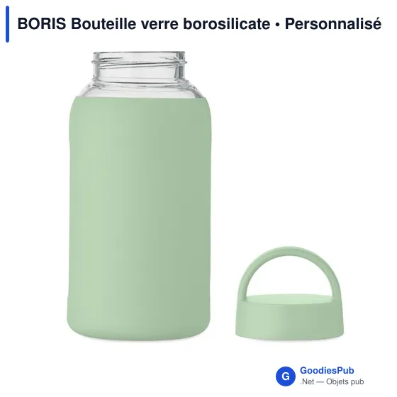 Bouteille en verre borosilicate personnalisable avec logo - BORIS - Image 10
