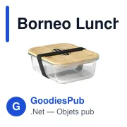 Boîte à déjeuner personnalisable en verre Borneo avec logo - Miniature 1