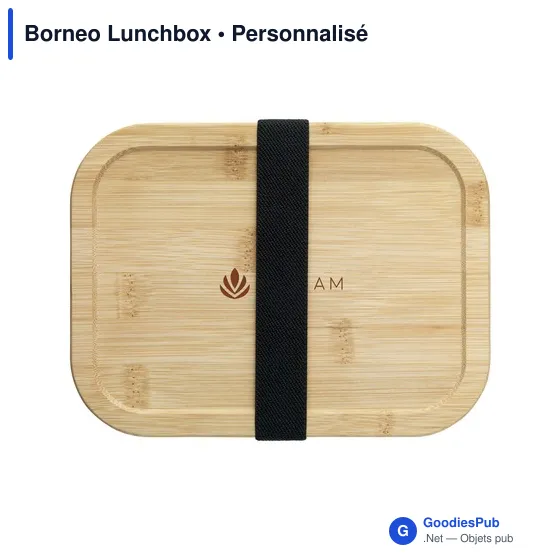 Boîte à déjeuner personnalisable en verre Borneo avec logo - Image 2