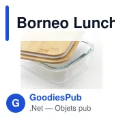 Boîte à déjeuner personnalisable en verre Borneo avec logo - Miniature 3