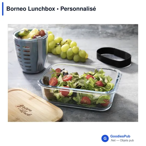 Boîte à déjeuner personnalisable en verre Borneo avec logo - Image 7