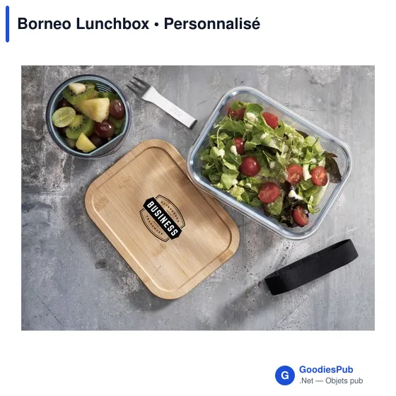 Boîte à déjeuner personnalisable en verre Borneo avec logo - Image 8