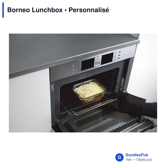 Boîte à déjeuner personnalisable en verre Borneo avec logo - Image 9