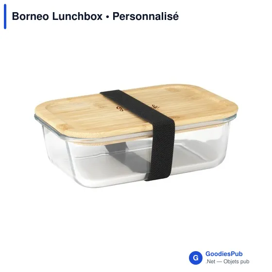 Boîte à déjeuner personnalisable en verre Borneo avec logo - Image 10