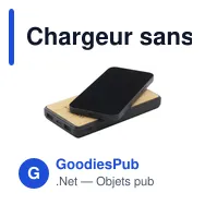Chargeur sans fil personnalisable Boru Bamboo RCS avec logo - Miniature 1