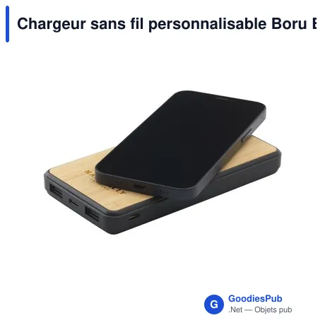 Chargeur sans fil personnalisable Boru Bamboo RCS avec logo