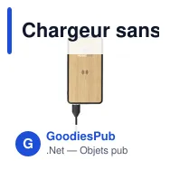 Chargeur sans fil personnalisable Boru Bamboo RCS avec logo - Miniature 2