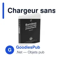 Chargeur sans fil personnalisable Boru Bamboo RCS avec logo - Miniature 4
