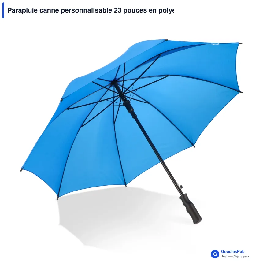 Parapluie canne personnalisable 23 pouces en polyester 190T avec logo - Bosco - Image 2