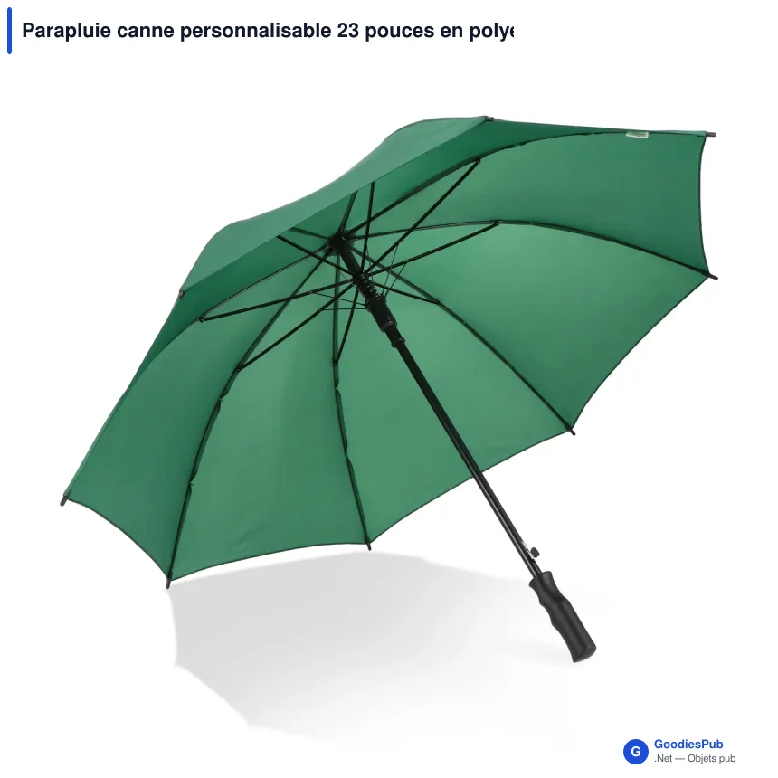 Parapluie canne personnalisable 23 pouces en polyester 190T avec logo - Bosco - Image 3