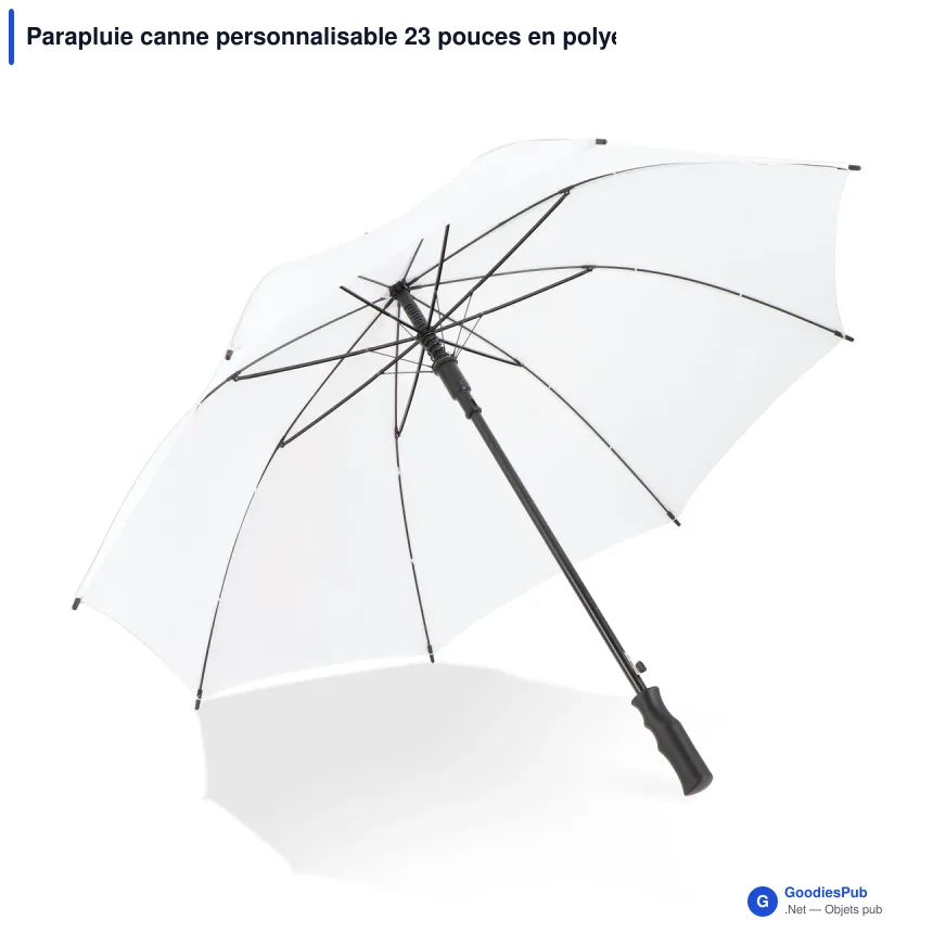 Parapluie canne personnalisable 23 pouces en polyester 190T avec logo - Bosco - Image 4