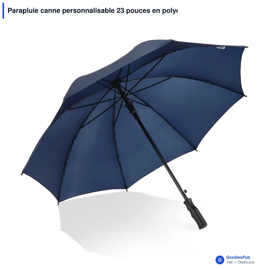 Parapluie canne personnalisable 23 pouces en polyester 190T avec logo - Bosco - Image 6