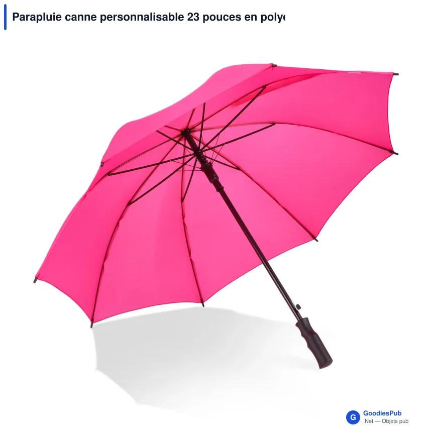 Parapluie canne personnalisable 23 pouces en polyester 190T avec logo - Bosco - Image 8