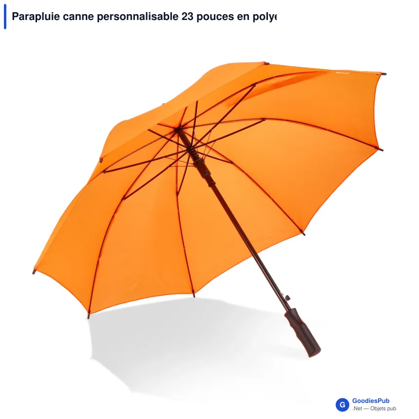 Parapluie canne personnalisable 23 pouces en polyester 190T avec logo - Bosco - Image 9