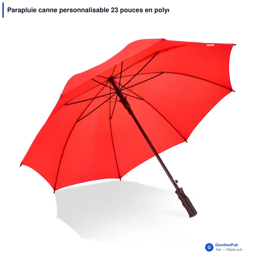 Parapluie canne personnalisable 23 pouces en polyester 190T avec logo - Bosco - Image 10