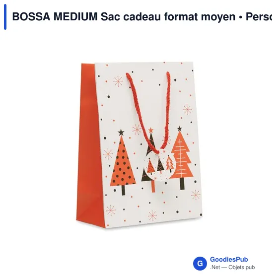 Sac cadeau personnalisable moyen avec logo - BOSSA MEDIUM - Image 1