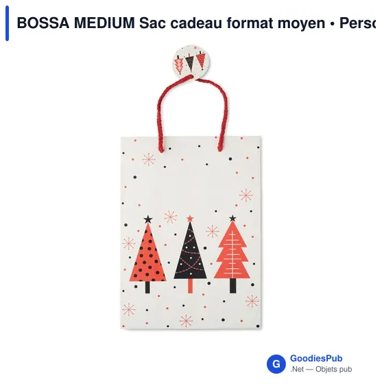 Sac cadeau personnalisable moyen avec logo - BOSSA MEDIUM - Image 3