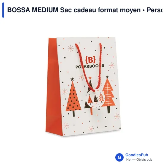 Sac cadeau personnalisable moyen avec logo - BOSSA MEDIUM - Image 4