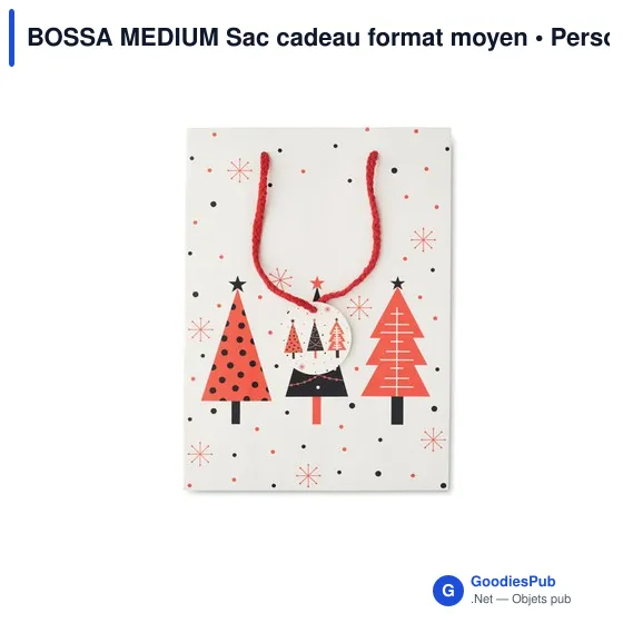 Sac cadeau personnalisable moyen avec logo - BOSSA MEDIUM - Image 6