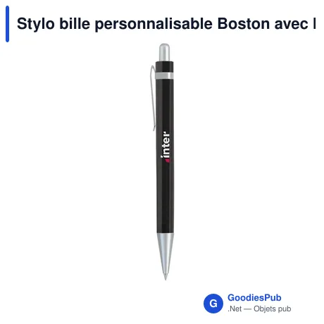 Stylo bille personnalisable Boston avec logo - Écriture professionnelle