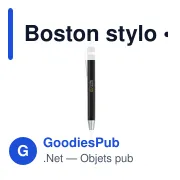 Stylo bille personnalisable Boston avec logo - Écriture professionnelle - Miniature 2