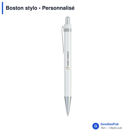 Stylo bille personnalisable Boston avec logo - Écriture professionnelle - Image 4