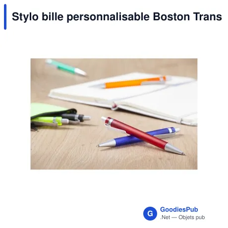 Stylo bille personnalisable Boston Trans avec logo