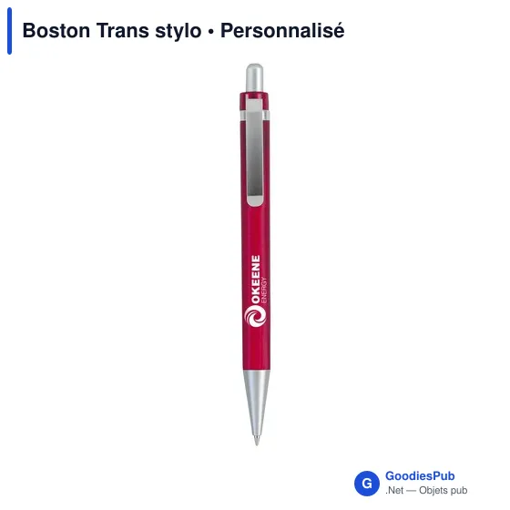Stylo bille personnalisable Boston Trans avec logo - Image 2