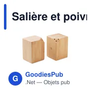 Salière et poivrière personnalisables en bambou avec logo - Miniature 1