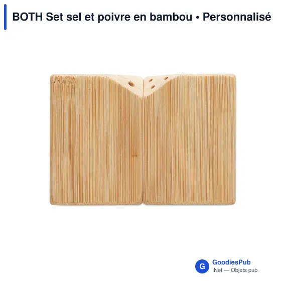 Salière et poivrière personnalisables en bambou avec logo - Image 4