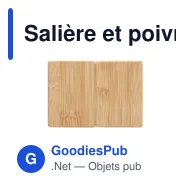 Salière et poivrière personnalisables en bambou avec logo - Miniature 5