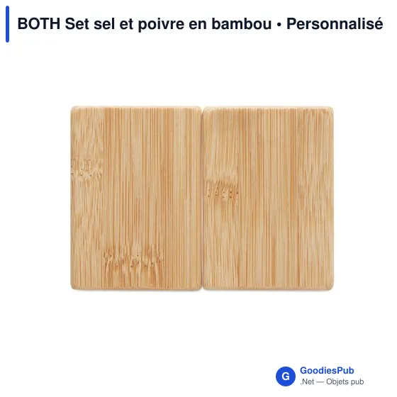 Salière et poivrière personnalisables en bambou avec logo - Image 5