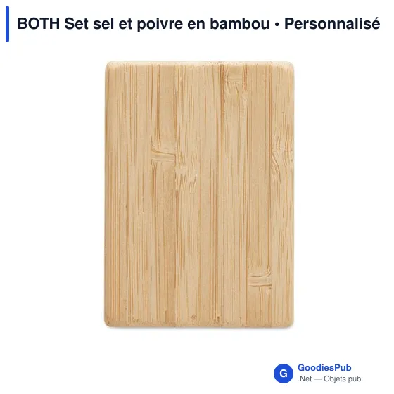 Salière et poivrière personnalisables en bambou avec logo - Image 6