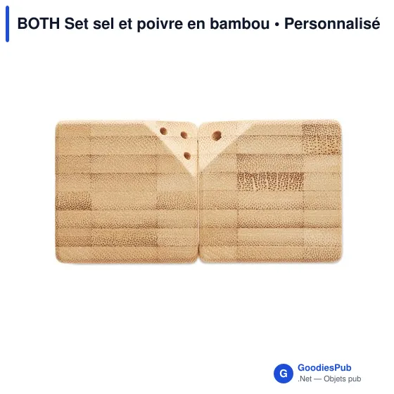 Salière et poivrière personnalisables en bambou avec logo - Image 7