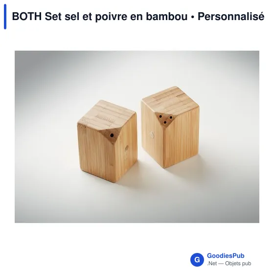 Salière et poivrière personnalisables en bambou avec logo - Image 8