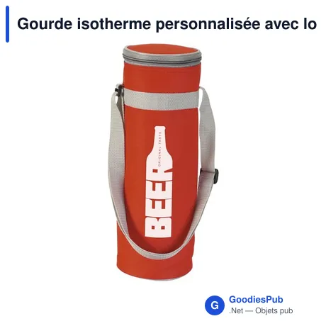 Gourde isotherme personnalisée avec logo entreprise polyester rouge