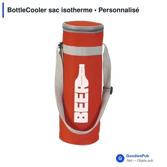 Gourde isotherme personnalisée avec logo entreprise polyester rouge - Image 1