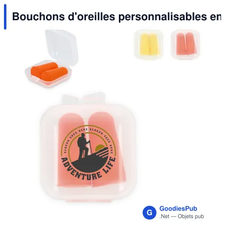 Bouchons d'oreilles personnalisables en mousse EN 352-2 SNR 37 dB avec logo - Pro
