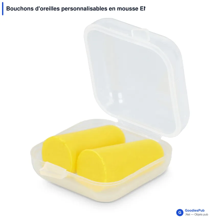 Bouchons d'oreilles personnalisables en mousse EN 352-2 SNR 37 dB avec logo - Pro - Image 2