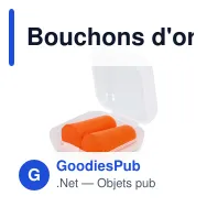 Bouchons d'oreilles personnalisables en mousse EN 352-2 SNR 37 dB avec logo - Pro - Miniature 3