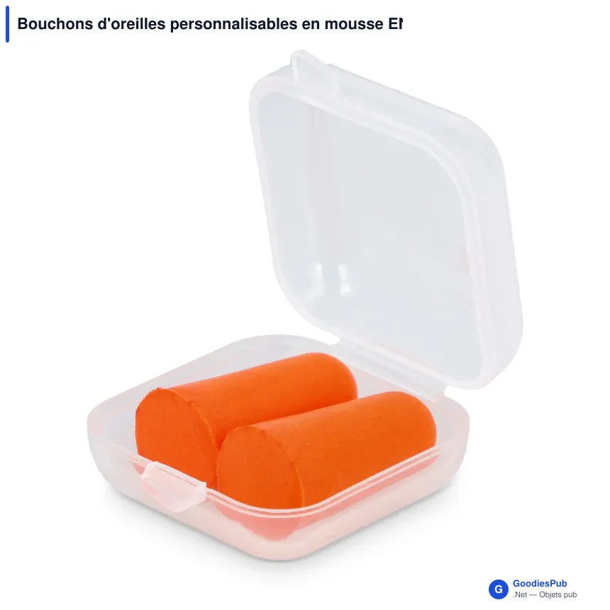 Bouchons d'oreilles personnalisables en mousse EN 352-2 SNR 37 dB avec logo - Pro - Image 3