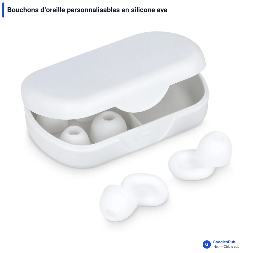 Bouchons d'oreille personnalisables en silicone avec logo - Travel-Comfort - Image 2