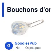 Bouchons d'oreilles personnalisables avec cordon et logo - Bleu et jaune - Miniature 2
