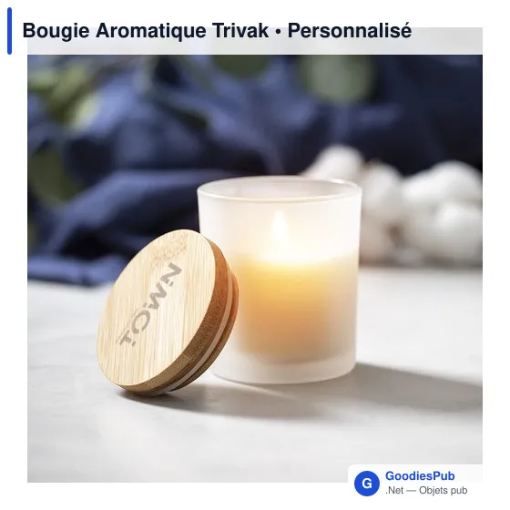 Bougie aromatique personnalisable Trivak avec logo - Déco maison - Image 5