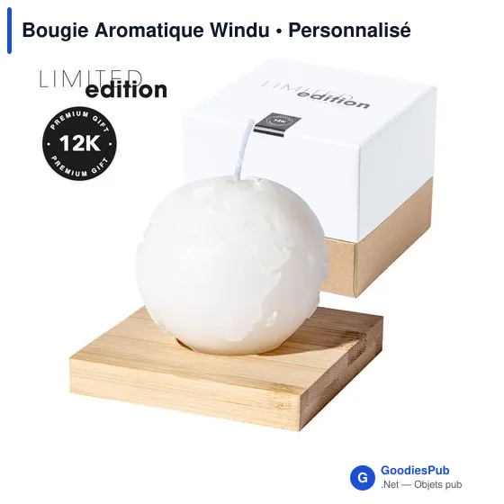 Bougie Aromatique personnalisable Windu avec logo pour entreprises - Image 1