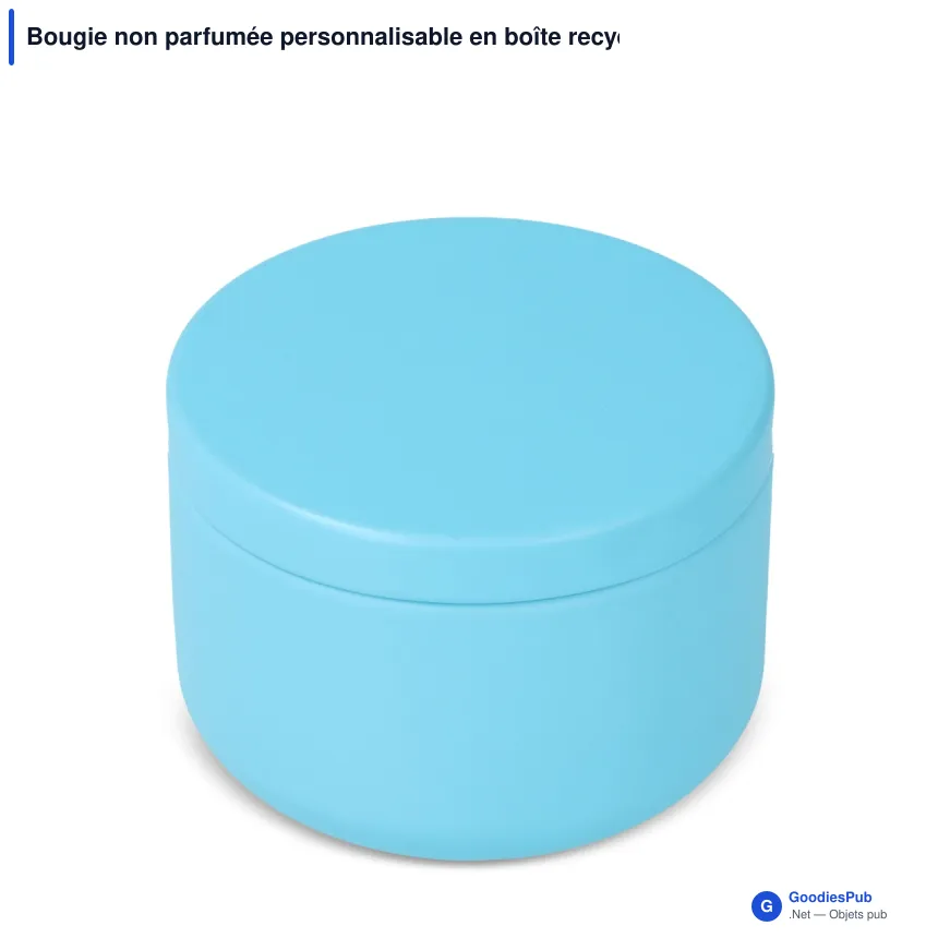 Bougie non parfumée personnalisable en boîte recyclée avec logo - Asana - Image 2