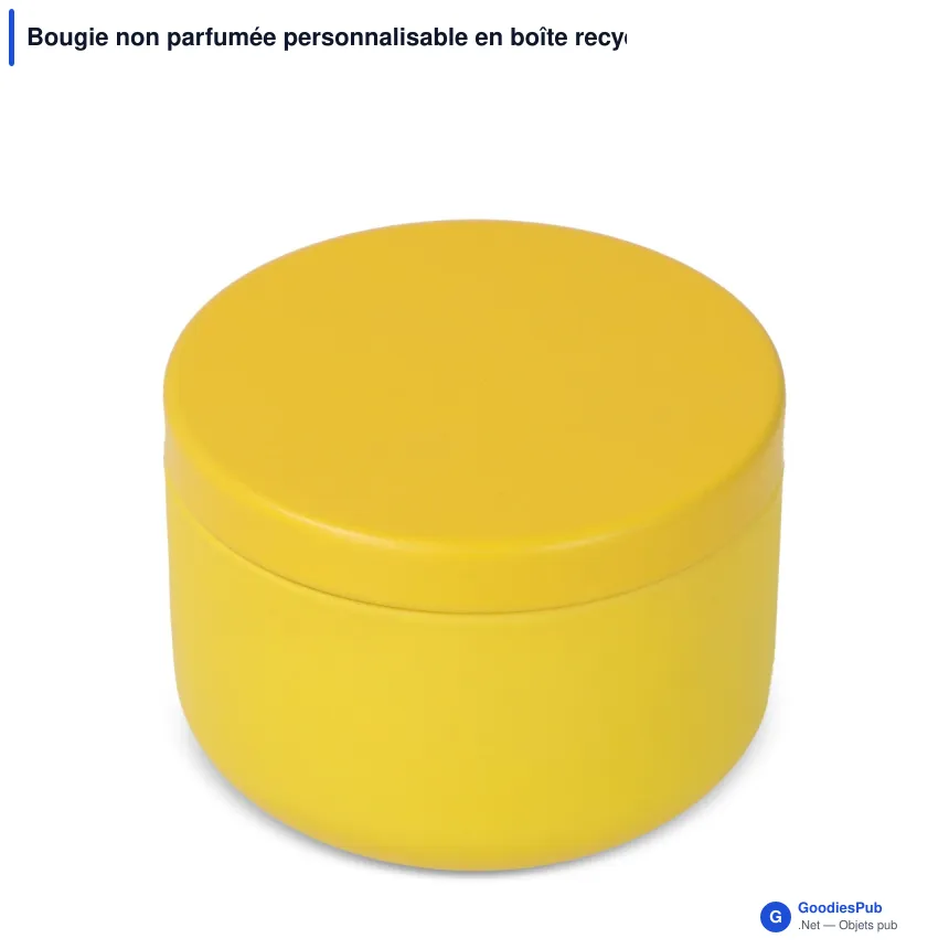 Bougie non parfumée personnalisable en boîte recyclée avec logo - Asana - Image 3