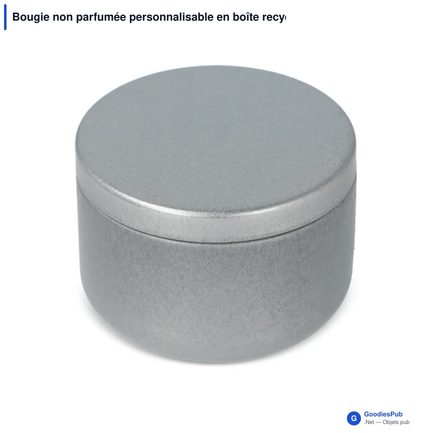 Bougie non parfumée personnalisable en boîte recyclée avec logo - Asana - Image 4