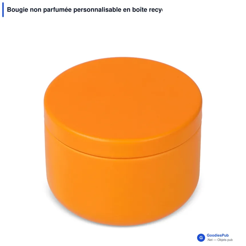 Bougie non parfumée personnalisable en boîte recyclée avec logo - Asana - Image 5
