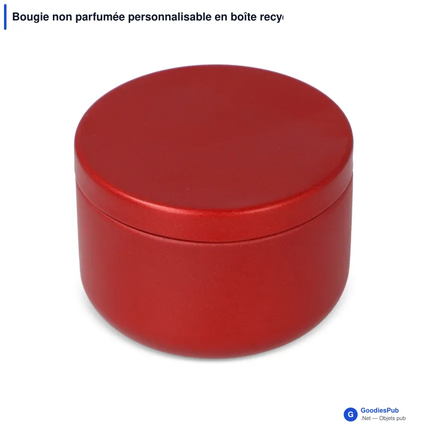Bougie non parfumée personnalisable en boîte recyclée avec logo - Asana - Image 6